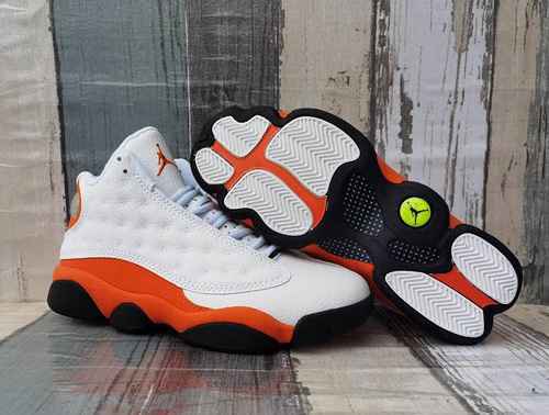 Scarpe da uomo JORDAN 13 bianche arancioni rosse 4047