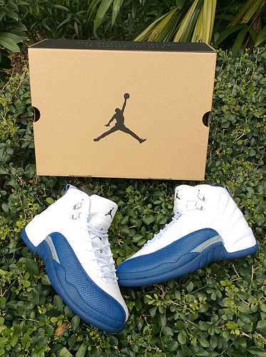 Air Jordan 12 Francese Blu Vera Pelle Uomo 4147