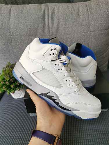 Air Jordan 5 Stealth 20 AJ5 Bianca Blu Scarpe da pallacanestro DD0587 Taglie delle scarpe 4047 Compr