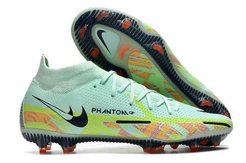 Arrivo Nike Phantom GT2 High Top Bianco Colore Bonded Pack Impermeabile Full Knit FG Scarpa da calci