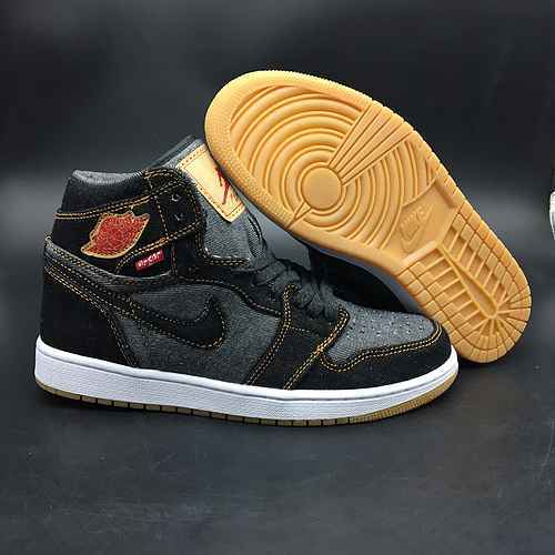 Jordan Dan Levis x Air Jordan 1 aziendale di prima generazione Levis 713 nero di prima generazione s