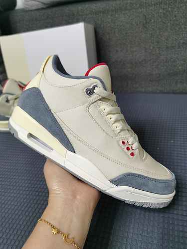 Air Jordan 3 AJ3 Meter Grigio Retro Scarpe da basket Taglie 4047 Comprese mezze misure