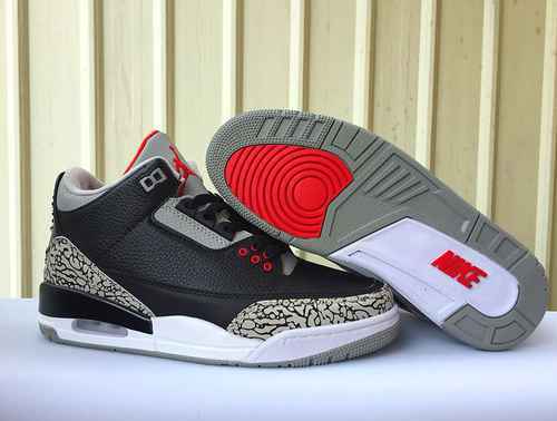 JORDAN3 Scarpe da uomo con gancio rosso nero grigio 4147