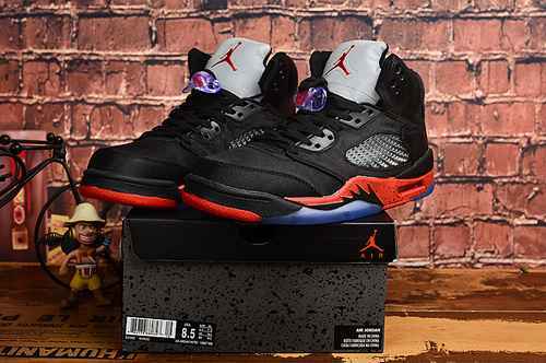 Scarpe Jordan 5 Silk Nero Rosso da uomo e da donna 3647