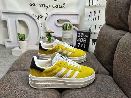 771DAdidas Originals Gazelle Bold W Clover Tre strati Suola spessa Low Top Retro Versatile Casual Sp