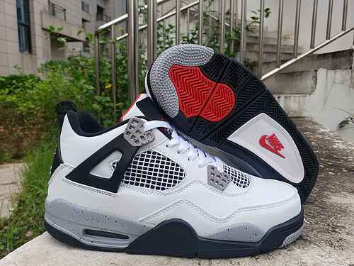 AIR JORDAN4 Jordan Dan 4a generazione Nuovo colore abbinato Bianco Nero Grigio 4047