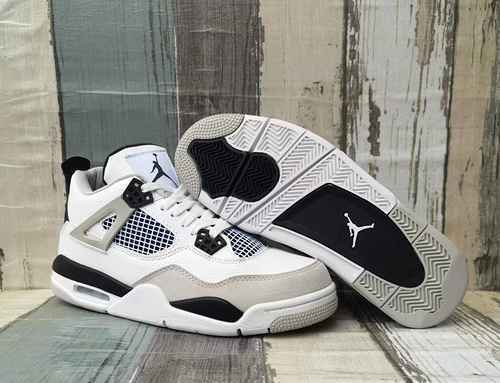 Scarpe da uomo JORDAN 4 bianche grigio chiaro 4047