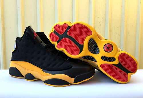 JORDAN 13 scarpe da uomo nere e gialle 4147