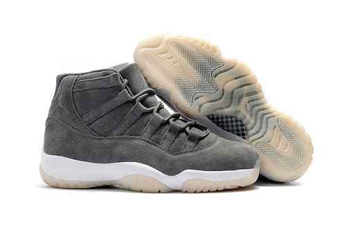 Air Jordan 11 Premium Pelle scamosciata grigia Pelliccia inversa 4047