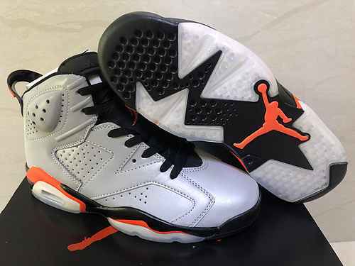 AIR JORDAN 6 Grigio argento 3M riflettente di alta qualità 3647 con mezza misura