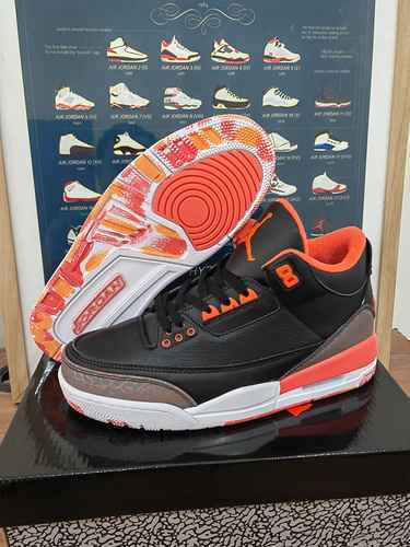 Jordan3 Nero Arancione Rosso 3647