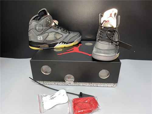 Scatola originale Jordan Dan 5a generazione Air Jordan 5 x bianco sporco AJ5 ow 3M linguetta riflett