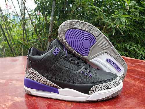 AIR JORDAN3 Scarpe Jordan Dan 3rd Generation Nero Viola da uomo 4047