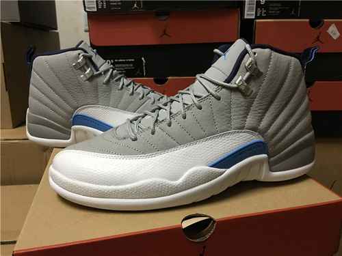 Air Jordan 12 GreyBlue Wolf Grey qualità aziendale in fibra di carbonio super calda spedizione 41475