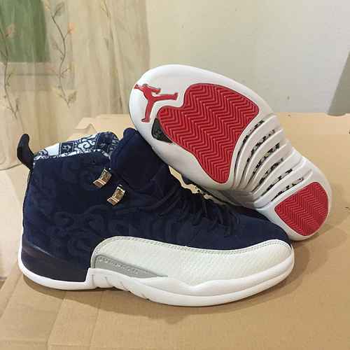 AIR JORDAN12Jordan Dan 12a generazione ad alta frequenza blu intenso rosso 4047