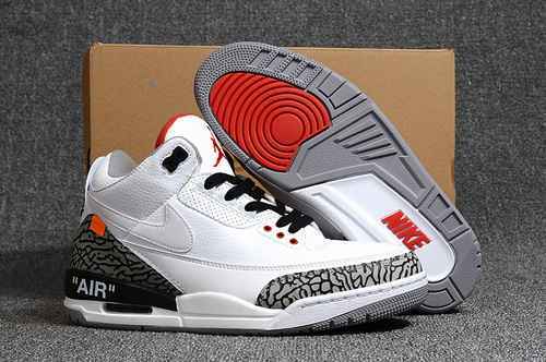 Jordan 3 White Cement Attacchi resistenti con marchio congiunto di alta qualità 11 40475