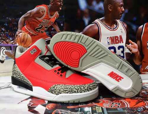 JORDAN 3 Scarpe da uomo rosse e nere 4047