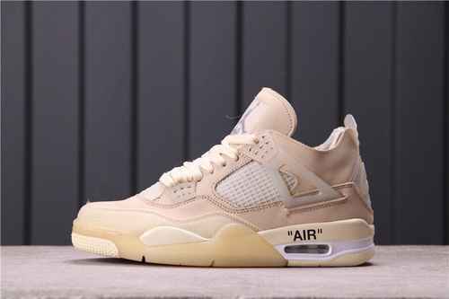 OFF WHITE x Air Jordan 4 SP WMNS Beige Bianco ID prodotto CV9388100 Scarpe da uomo e da donna 36475 