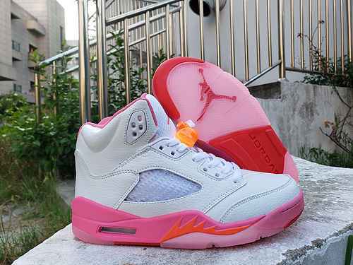 Jordan 5 White Peach Red Valuta Spedizione 3640 di alta qualità