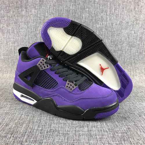 Travis Scott x Air Jordan 4 Co marchiato Purpleamp Co marchiato Blue scamosciataamp Taglia 40475