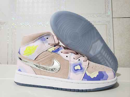 Scarpe medie da uomo e da donna AIR jordan1 mid argento viola 3645