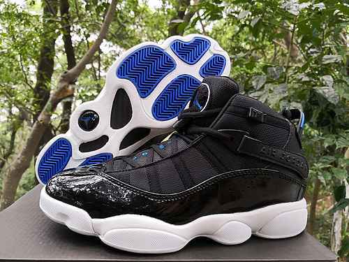 Air Jordan 6 Rings Bianco e nero Royal Blue Super A Scarpe da uomo Scatola standard originale Mezza 