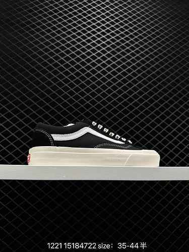 VANS Vance Style 36 Scarpe casual basse da uomo e da donna in pizzo a fiore piccolo bianco e nero VN