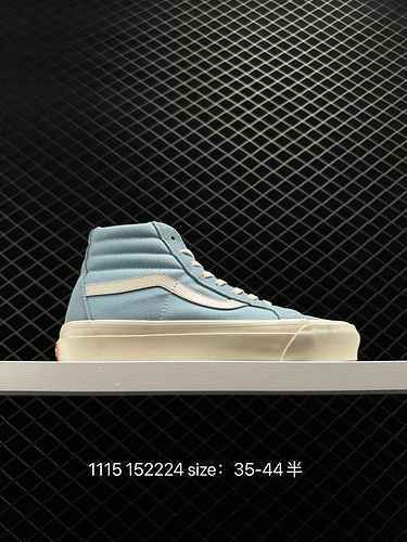 2 Original VANS VAULT OG SK8 Hi LX 9ss high top canvas shoes Skate shoe, Baby blue Size: 35 36 36.5 