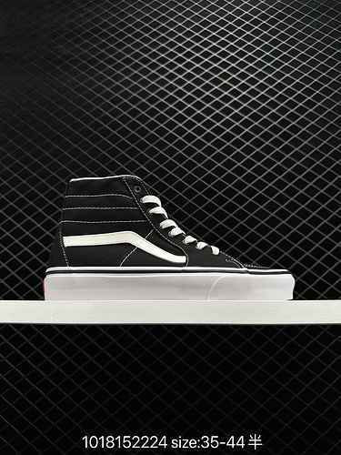 Vans SK8-Hi Black and White High end Branch Classic High Top Canvas Vulcanized Board Shoes with High
