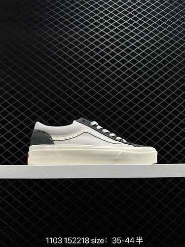 9 Vans Style 36 Quan Zhilong small head low top series foschia blu grigio strisce bianche tela a con