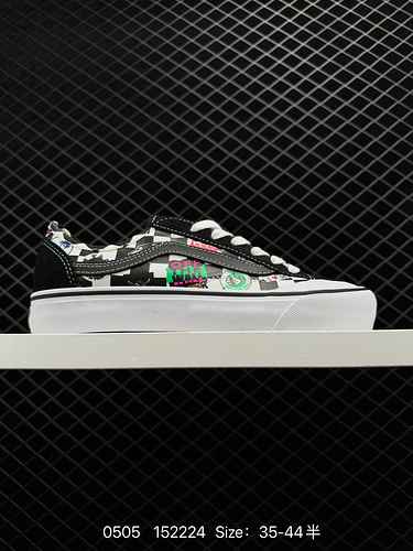 2 Vans Style 36 Cecon SF Checkerboard Colorful LOGO Printing Low cut Vulcanized Board Shoes Rear ins