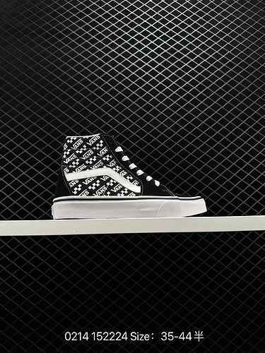 2 [Valentine's Day] Vans Official Old Skool Black Logo Print Vintage High Street Men's and Women's H