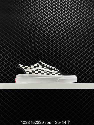 Vans Old Skool Anaheim Classic Bianco e nero Scacchiera Coppia Scarpe da tavola casual Craft Solfuri