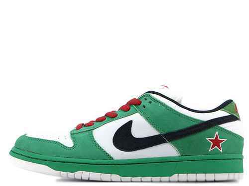 Nike SB Dunk Low Pro Heineken 3645 con mezza misura