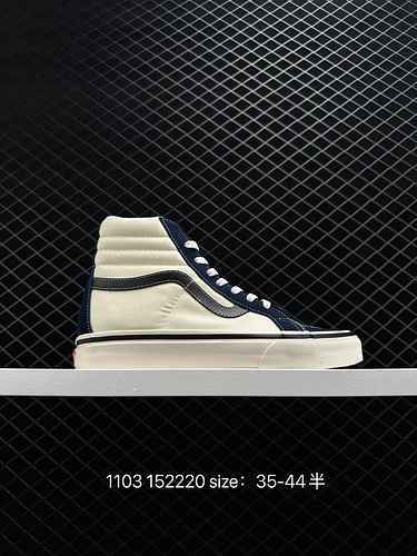 Vans SK8Hi Anaheim serie ufficiale colore blu e bianco abbinato scarpe da tavola vulcanizzate alte d