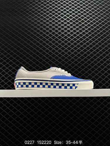 Spring and summer new VANS checkerboard vault OG Authentic LX grey blue canvas shoes men's shoes Yu 
