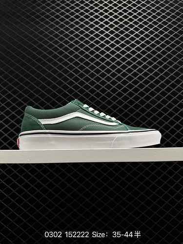 Vans Official Olive Green Side Stripe Men's and Women's Old Skool Low Top Trendy Board Shoes Sports 