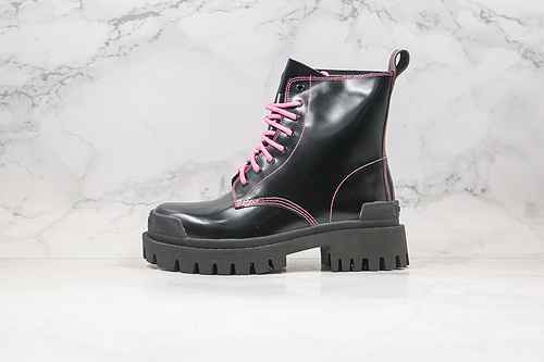 D10 | Support the second store release of the original Balenciaga lace up high top Martin boots Blac