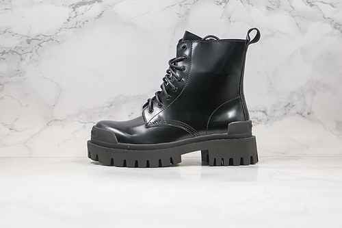 D10 | Support the second store release of the original Balenciaga lace up high top Martin boots Blac