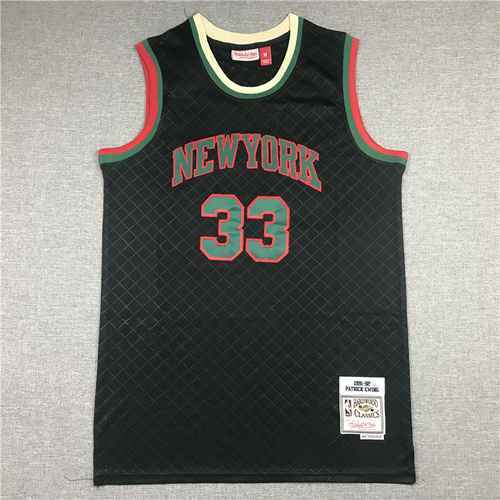 Knicks 33 Ewing MN Vintage scozzese nero