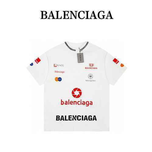 Manica corta con lettera LOGO completa BAL Balenciaga di alta qualità