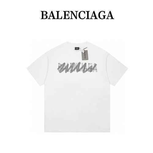 Manica corta modificata con logo BAL Balenciaga di alta qualità