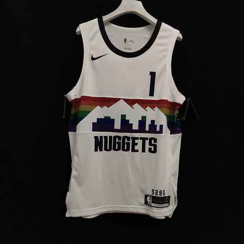 Maglia ricamata personalizzata arcobaleno bianco AU Player Edition Nuggets 1 Porter City