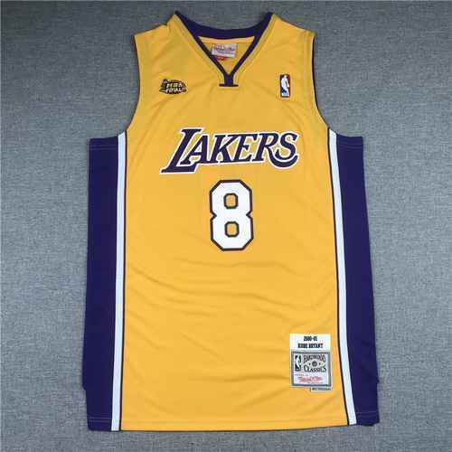 Lakers 8 Kobe Finals Retro Giallo Scollo a V