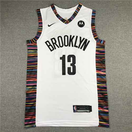 19 Season Nets 13 Harden White City Edition Nuovo marchio di sponsorizzazione