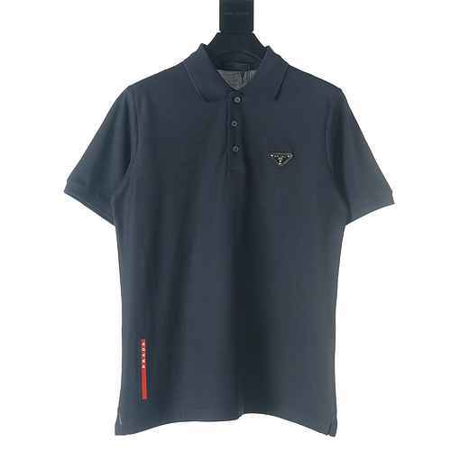 Prada Prada PRD 23 POLO a maniche corte con logo a triangolo sull'orlo