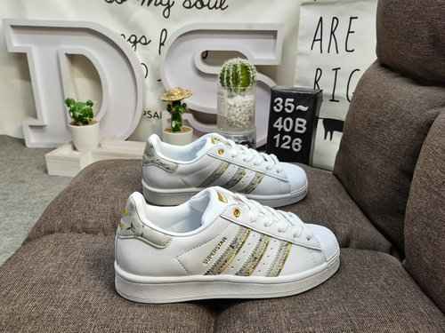 126D Adidas Originals SUPERSTAR W Shell Head Classico versatile sportivo casual Piccole scarpe da ta