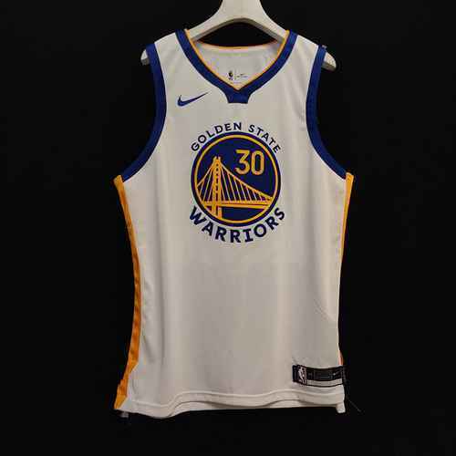 AU Player Edition 1921 Season Warriors 30 Curry 11 Thompson 33 Wiseman 22 Wiggins Ricamo bianco Pers