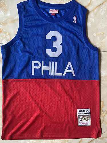 Numero 3 Everson dei 76ers blu sopra e rosso sotto