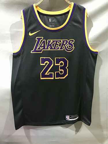 Stagione 2021 Lakers 23 James playoff bonus edition stampa a caldo nera personalizzabile